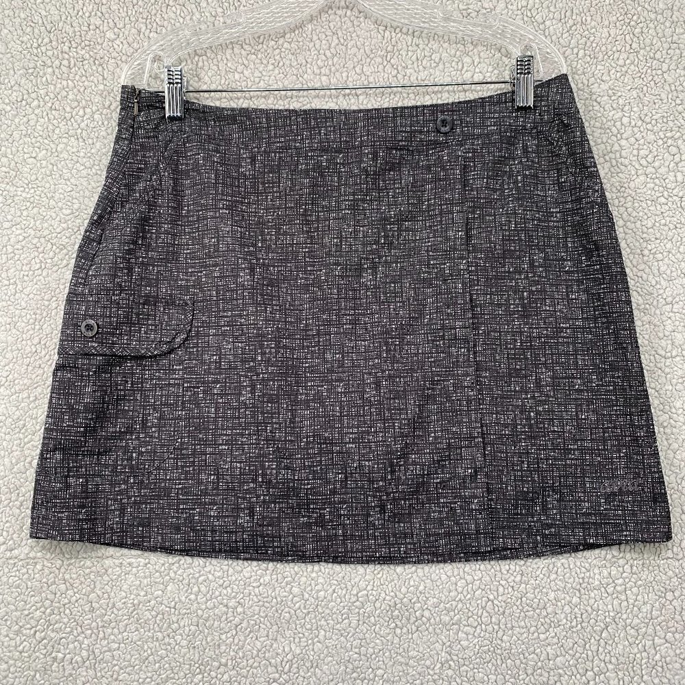 AVIA Golf Skort Womens Size Medium Easy Care Quick Dry Poly Nylon Grey Black